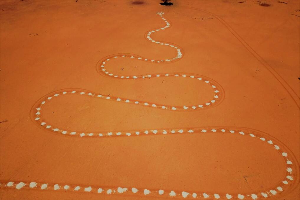 A cottonseed Christmas tree, created during a recent sheep feeding morning at Trinidad, Quilpie. Photo by Bulldust_and_mulga.