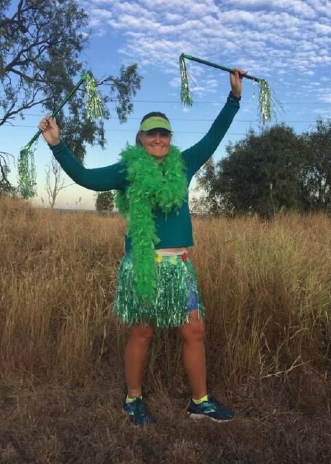 Jenna kept up with current events as she ran the length of Australia, supporting the #fairlaws4farmers campaign with her own version of wearing green one day.