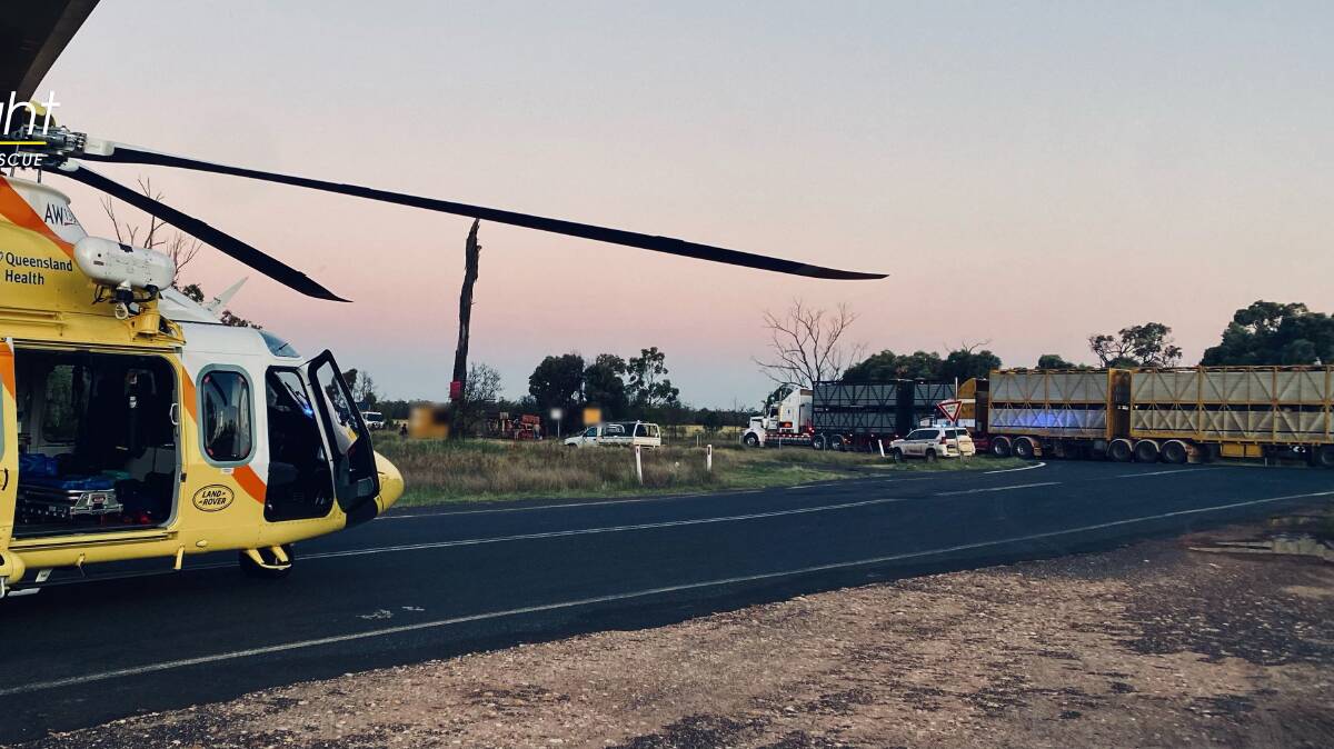 The site of the accident south west of Dalby. Picture: LifeFlight