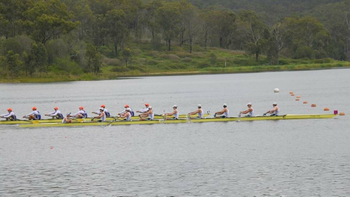The BBC 1st VIII crew crossing the finish line 1.58 seconds ahead of the Churchie crew, coming from half a boat length behind at the 1000m mark.