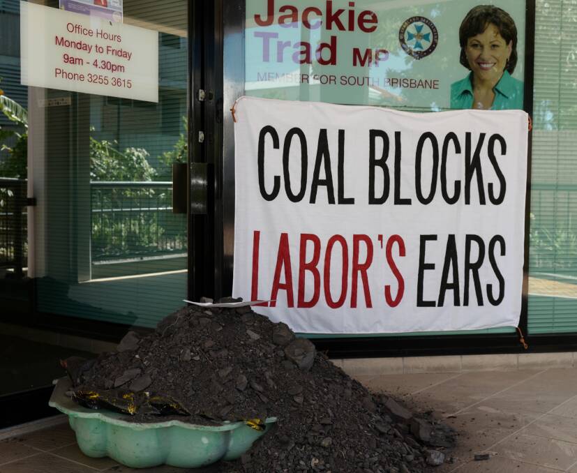 The Galilee Blockade group says thousands of everyday Queenslanders are embracing non-violent direct action, such as the Monday coal dumping at deputy Premier Jackie Trad's office, in the name of climate change.	