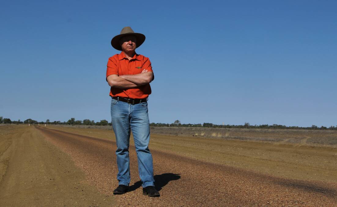 Standing tall: Longreach drought relief coordinator, David Phelps, has seen plenty of drought in the last five years and he knows there's still plenty of miles to travel. Picture: Sally Cripps.