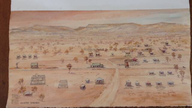 A painting of Yaraka township in its more robust days.