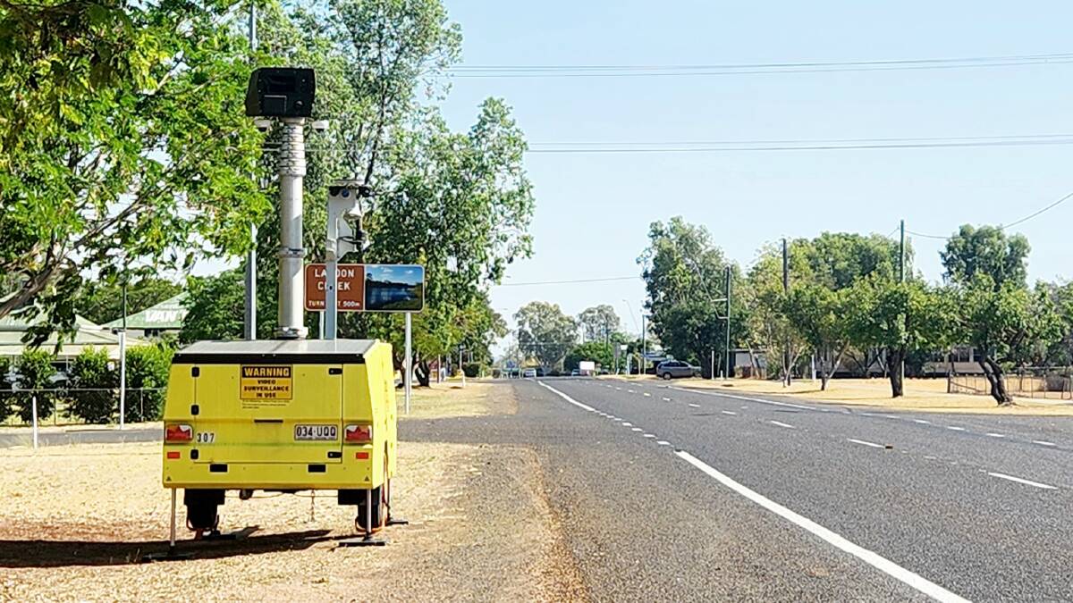 A TMR speed camera located on the Landsborough Highway in the middle of Barcaldine. Picture: Sally Gall