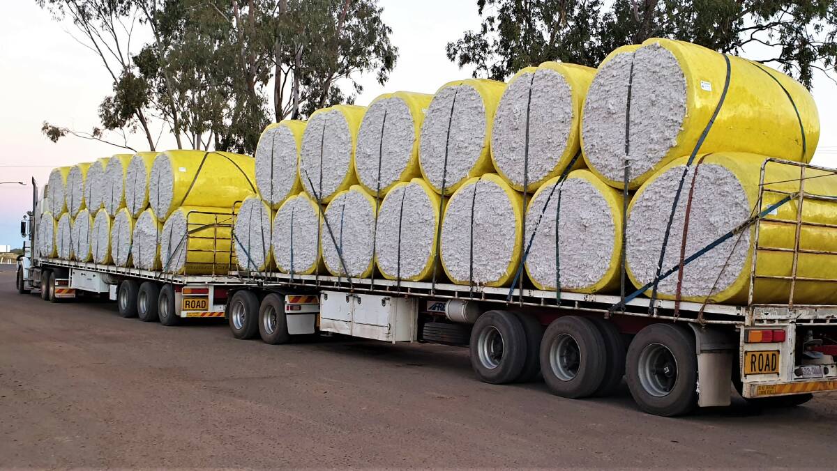 One of the many West Australian and Northern Territory loads of cotton that passed through western Queensland this year, on their way to southern gins. Pictures: Sally Gall