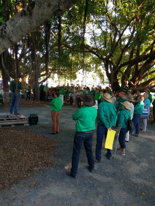 People at last week's AgForce-organised rally in Mackay can be seen here listening respectfully to the person speaking.