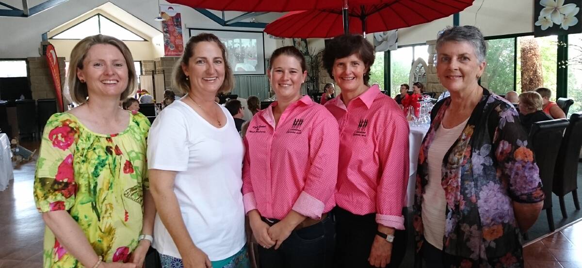 Video makers Lisa Alexander and Kirstie Davison celebrate the short video's screening with Channel Country Ladies Day representatives Kiri Broad and Liz Lynch, and Red Ridge manager Louise Campbell.