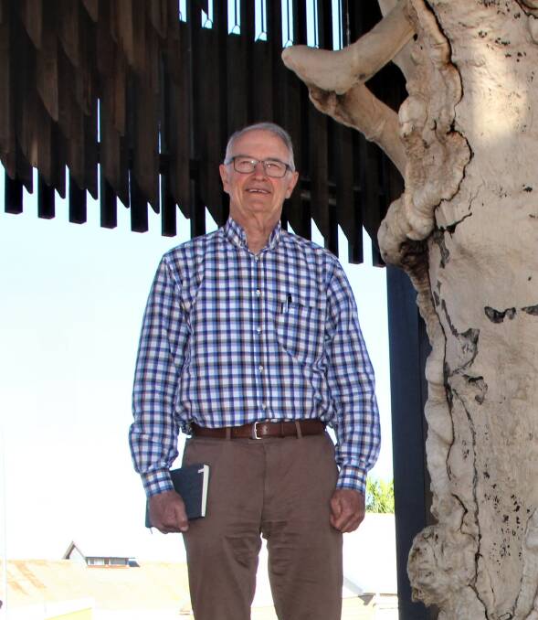 Professor Ross Garnaut, pictured at Barcaldine's Tree of Knowledge. Picture: Sally Gall
