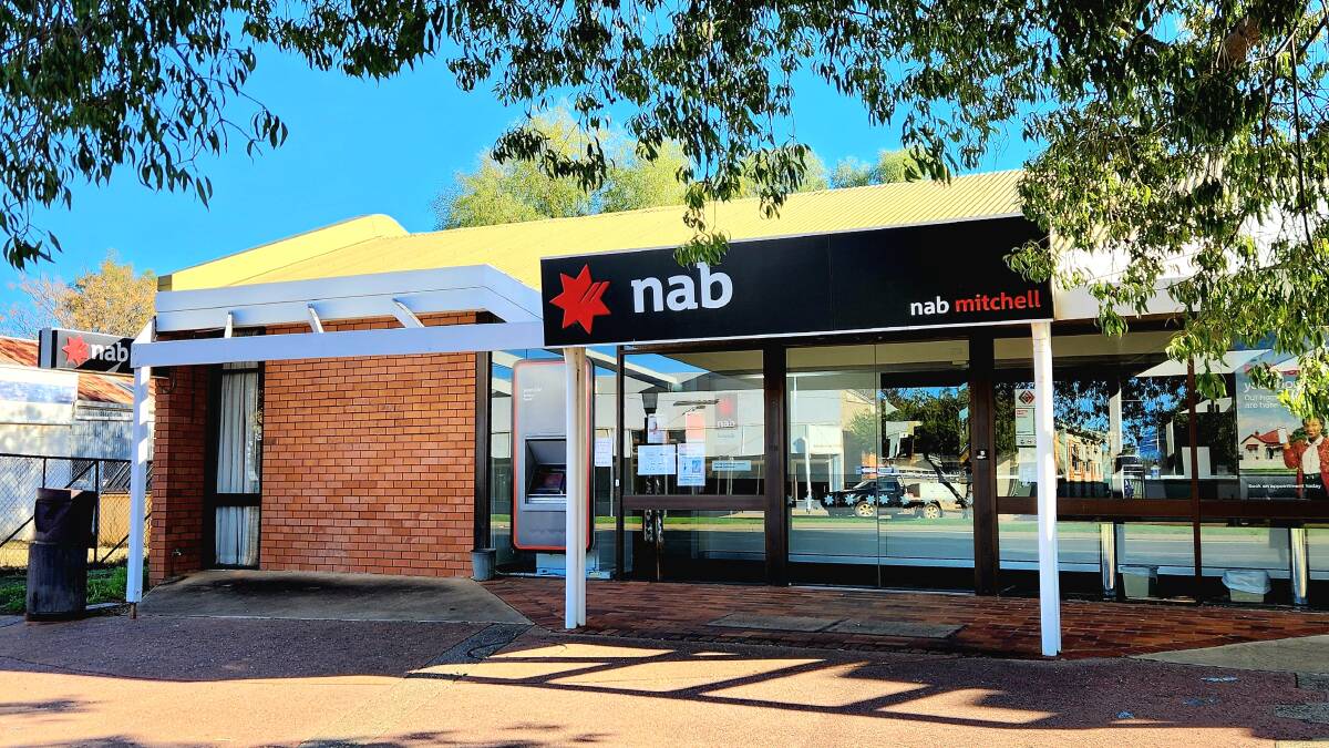 The NAB branch at Mitchell in the Maranoa region, now open for three hours a day, will close on October 19. Picture: Sally Gall