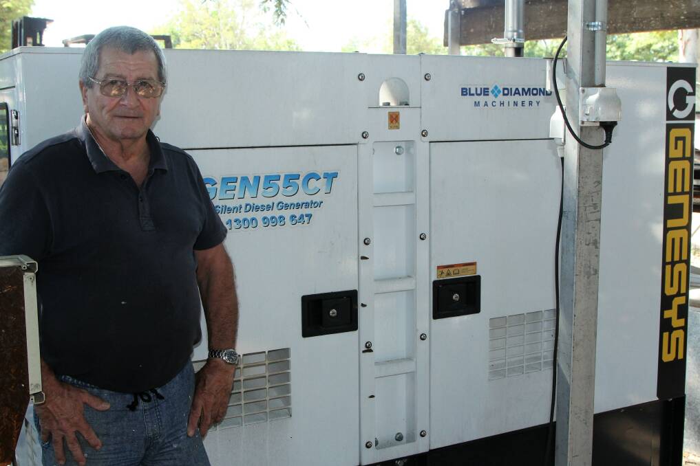 Barcoo Hotel publican Jeff Pohlner is one of a number of regional Queensland pub owners installing diesel generators to offset unavoidable electricity costs. Picture - Sally Cripps.