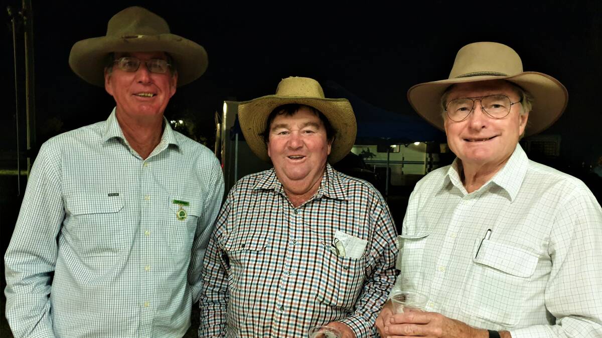 The Wandoan Polocrosse Club's newest life member Darby Blackley with club president Robert Hoffmann and Queensland Polocrosse Association patron Howard Hobbs.