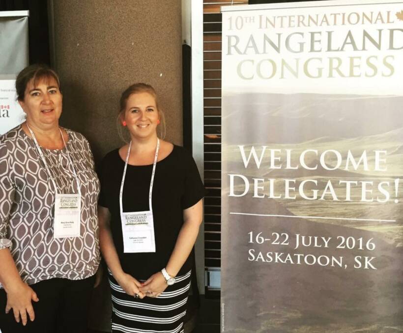 Catherine Crowden and Mary-Anne Healy at the Saskatchewan rangelands conference.
