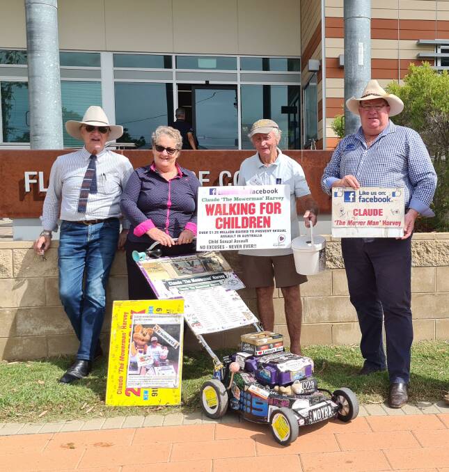 Claude Harvey, second right, soliciting support from federal MPs Bob Katter and Scott Buchholz, plus Flinders mayor Jane McNamara, in Hughenden last week.