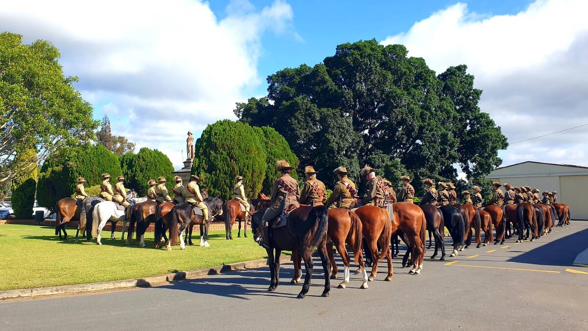 In all, 39 horsemen and women, supported by the 12/16th Hunter River Lancers, paraded at the Boer War Memorial at Gatton on Sunday. Pictures: Sally Gall