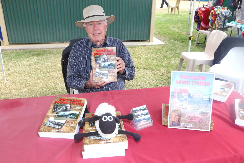 Author Ian Waples with copies of his history of Barcaldine Downs, launched at the 100th anniversary Barcaldine Show. Picture: Sally Gall