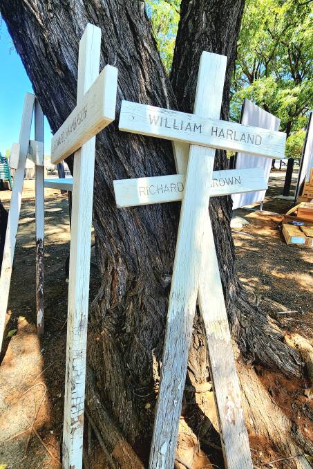 Before Sunday, the graves were marked by crosses.