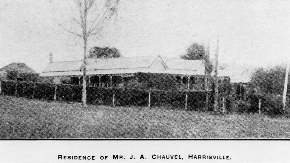 A photograph of the original home on the property when it was owned by the Chauvel family, that was added to the timeline on the day.