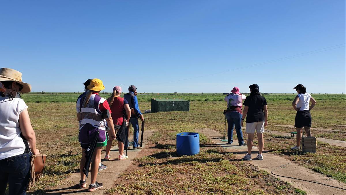Female and junior shooters go through their paces at Ilfracombe with Queensland Clay Target Association coaching director Debbie Young and fellow coach Rae Saheli, who travelled up from the Gold Coast.