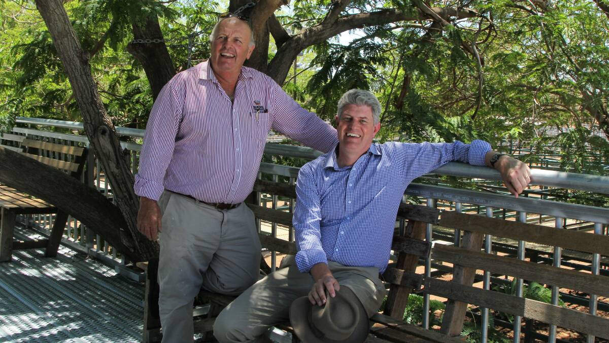 Far from the usual images of hot, sunny venues, Blackall-Tambo mayor, Andrew Martin, and state local government minister, Stirling Hinchliffe, demonstrated the cool atmosphere generated on the new Blackall Saleyards viewing platform.