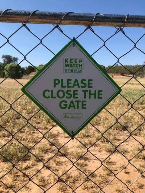 Free farm safety Shut the Gate signs were provided to the program by Royal Life Saving Society Australia.
