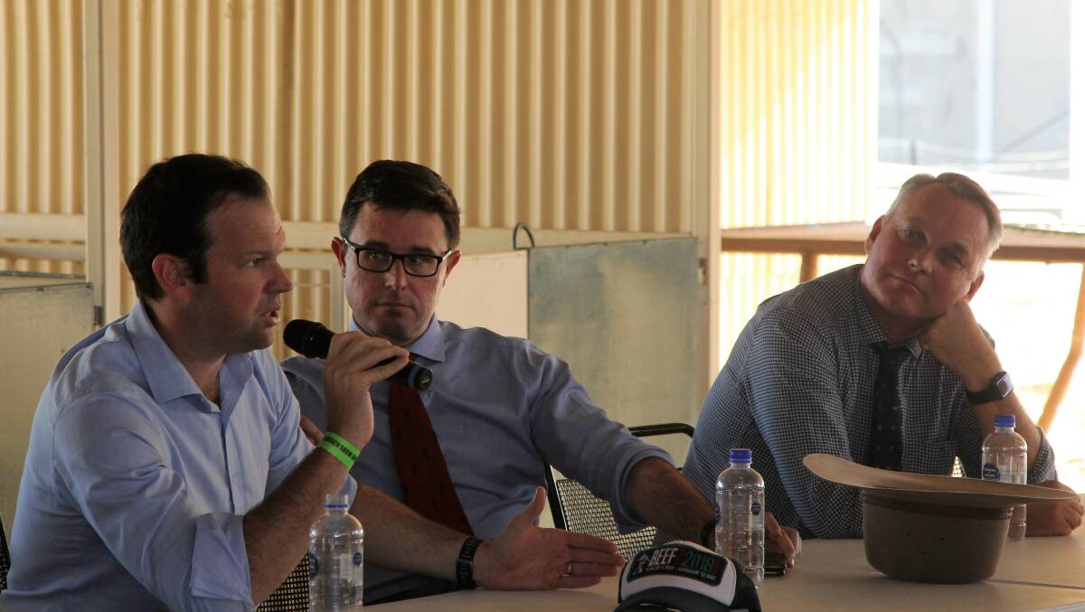 Queensland Senator, Matt Canavan, and federal and state local MPs, David Littleproud and Lachlan Millar, made up a panel at the Longreach Show.