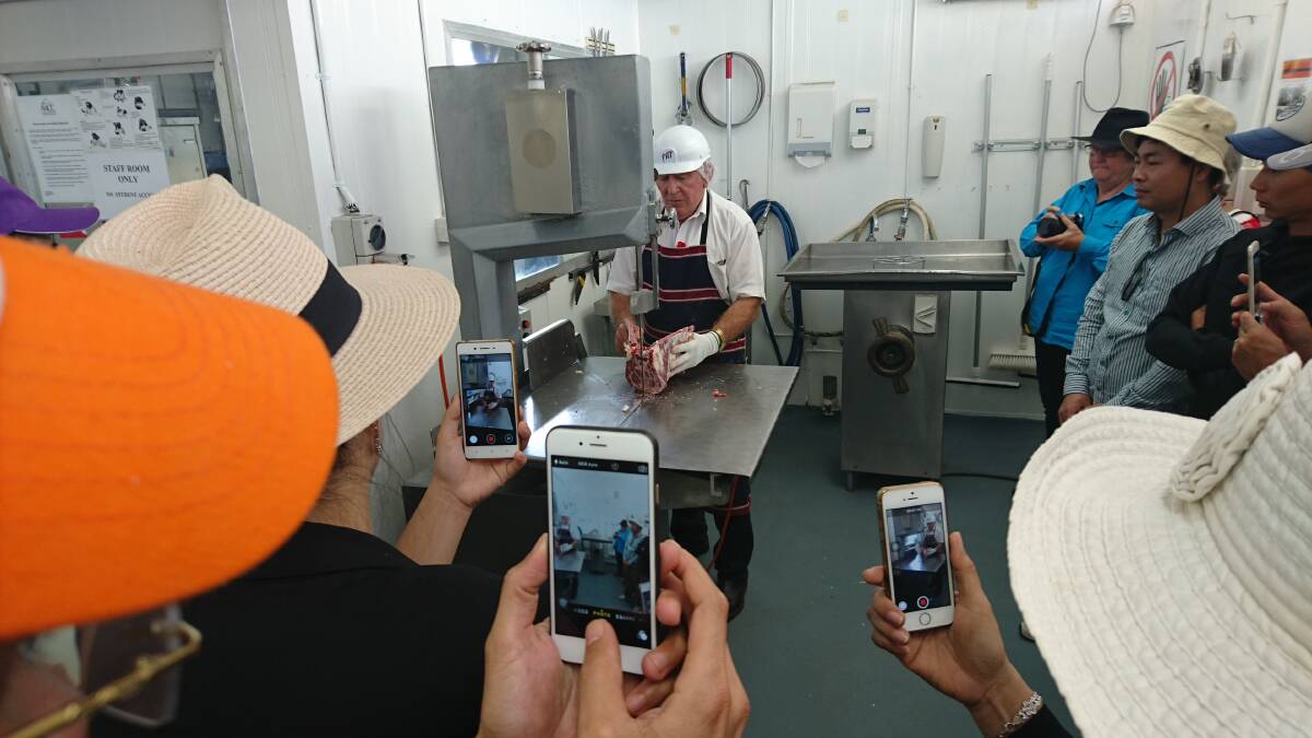 Meat processing demonstrations by Longreach butcher Pat Tanks were filmed from every angle when a Vietnamese beef delegation visited Longreach last week.
