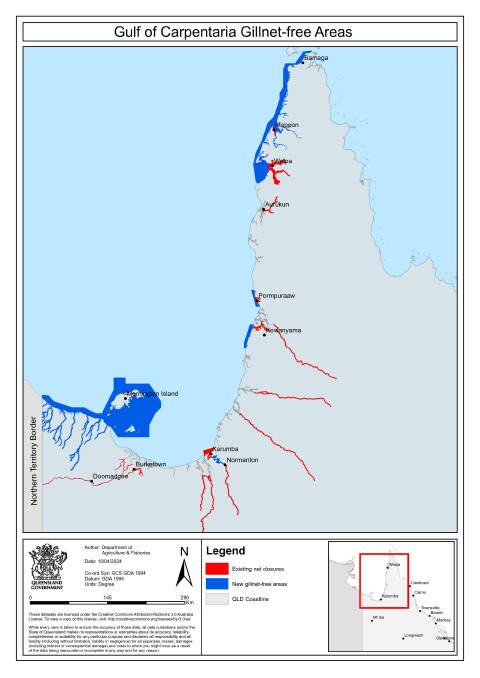 The map showing the gillnet-free fishing zones that will be implemented. Picture: Supplied