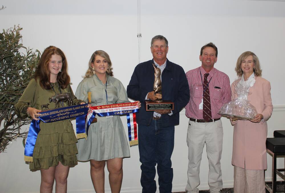 The Olive family - Alexandra, Courtney, Tim and Lynette - of Apis Creek Pastoral Company, Marlborough, won the night at the Central Queensland Carcase Classic 2019 and Lawson Geddes was on hand for the celebration.