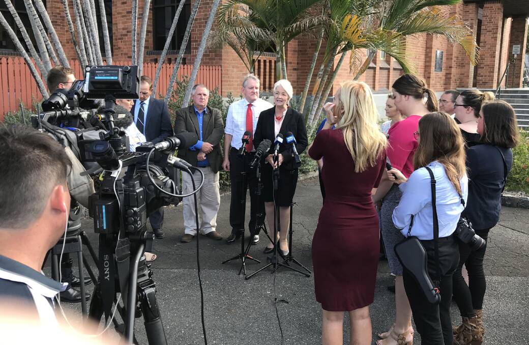 Rockhampton Regional Council mayor Margaret Strelow and Queensland Resources Council chief executive Ian Macfarlane face the media to promote the Day of Action.