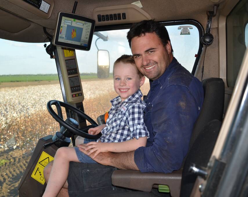 Grower Nigel Burnett and son Lachlan are gearing up for the next cotton planting season.