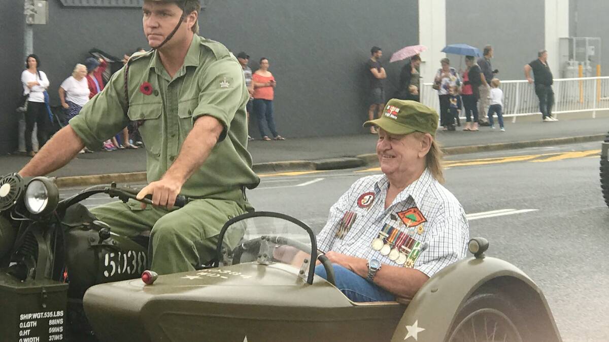Veteran Greg Gill, Park Avenue, was only too happy to help lead the Anzac Day parade in Rockhampton