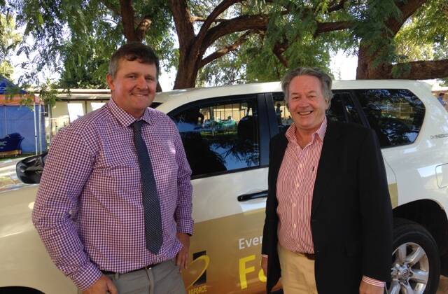 AgForce general president Grant Maudsley with the ALP candidate for Warrego, Mark O'Brien. 