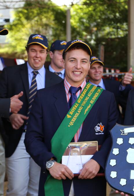 National ALPA Young Auctioneer of the Year Lincoln McKinlay, TopX, after his win at the Ekka last year. 