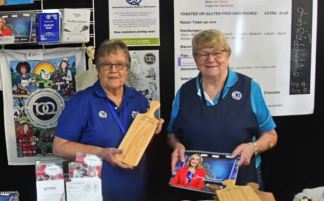 Pine Rivers QCWA member Sylvia Raper and Greater Brisbane QCWA president Sue Baillie are among the many members representing the organisation at the Ekka. Picture: Billy Jupp 