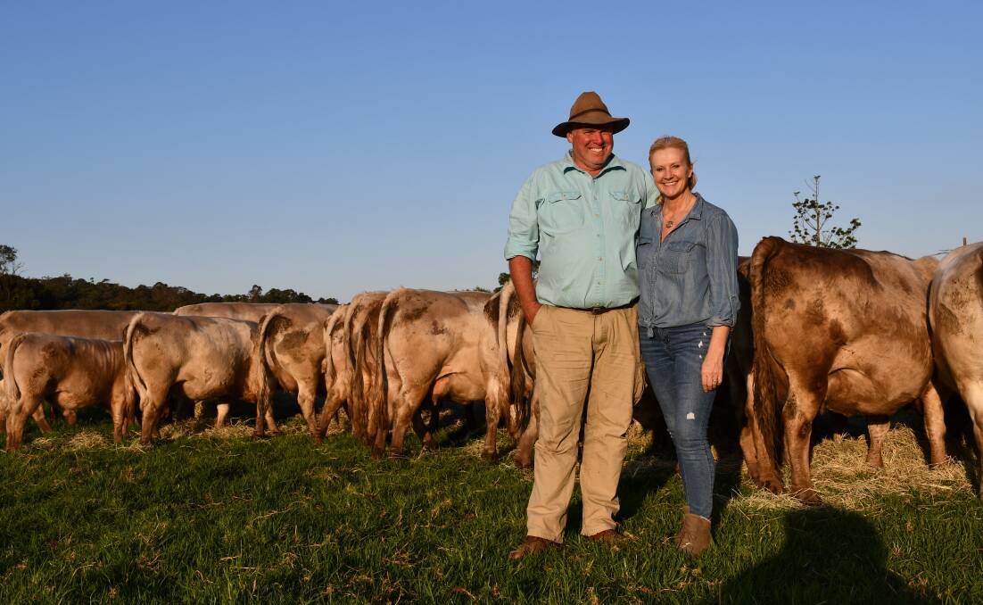 Lachlan and Louise Howland produce grass fed Square Meater cattle on their Mount Cotton property. 