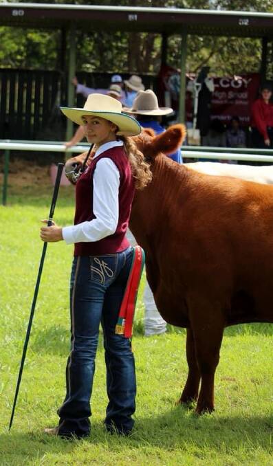 Amelie Martin, AKM Red Angus stud, Stoney Creek, has followed in her family's footsteps and started her own stud. Picture: Supplied 