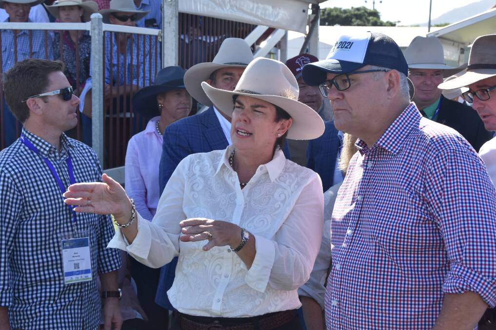Ms Fanning with former Prime Minister Scott Morrison at Beef 2021. Picture: Ben Harden 