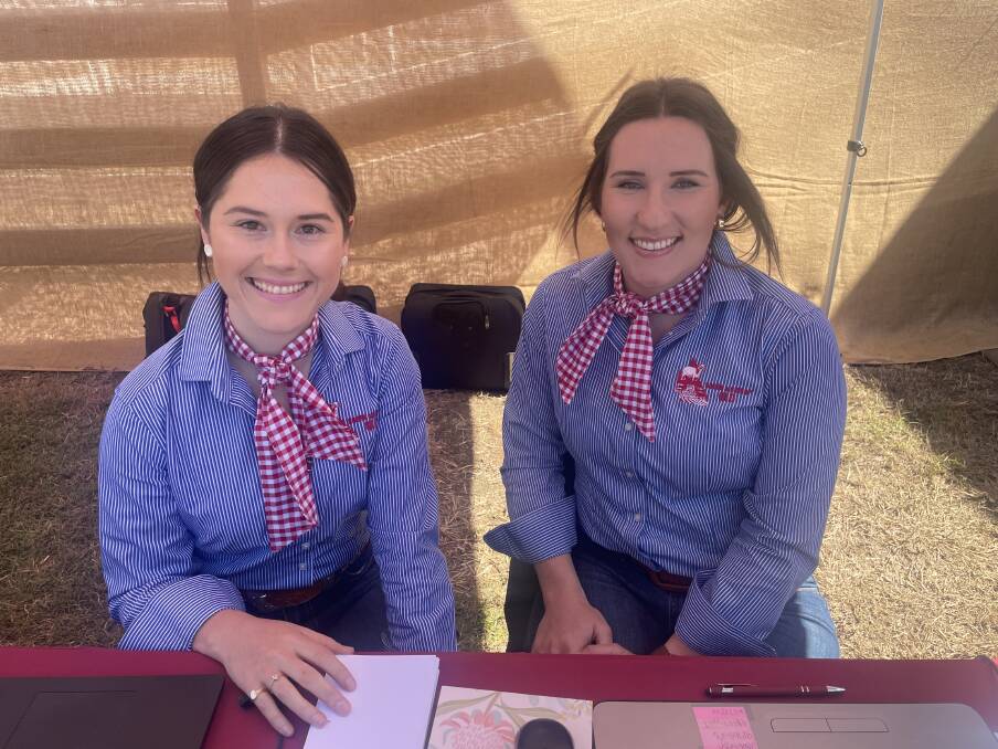 The Hourn and Bishop Queensland ladies doing the behind the scenes bookwork were Brittany Kirk and Emma Benjamin of Moura. Picture by Peter Lowe. 