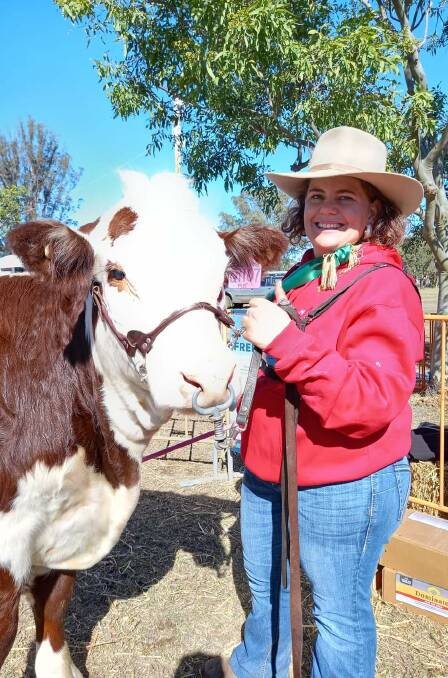 Alecea Nixon, Mickey Mouse Beef, Dulacca, has a life-long passion for the Gelbvieh and Hereford breeds. Picture: Supplied 