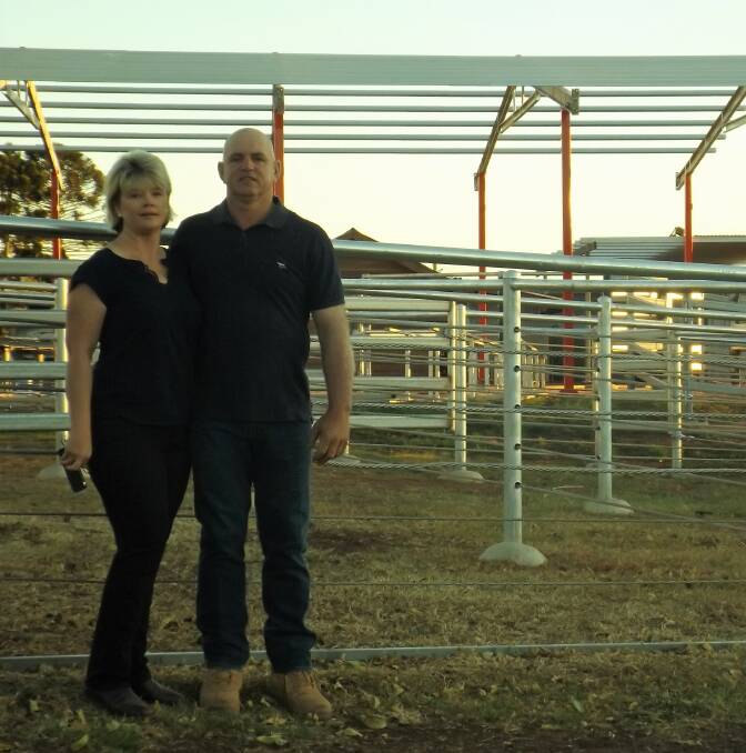 Bradley and Jodie Frohloff with their new sale complex at Yarraman.
