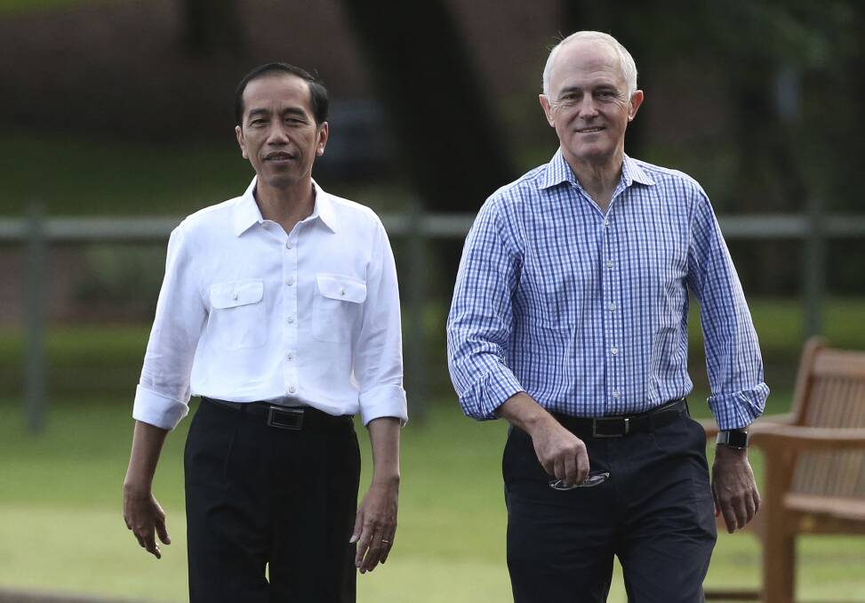 Indonesian President Joko Widodo and Australian Prime Minister Malcolm Turnbull.