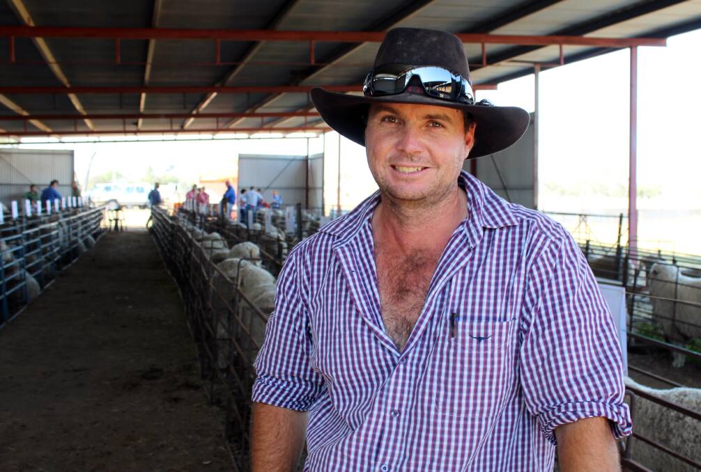 FULL CONVERSION: Rhett Butler, Yeranbah, Lightning Ridge, NSW, purchased 10 rams to complete his goal of stocking his operation with 100pc Wilgunya Merino rams. Picture: ANDREA CROTHERS.