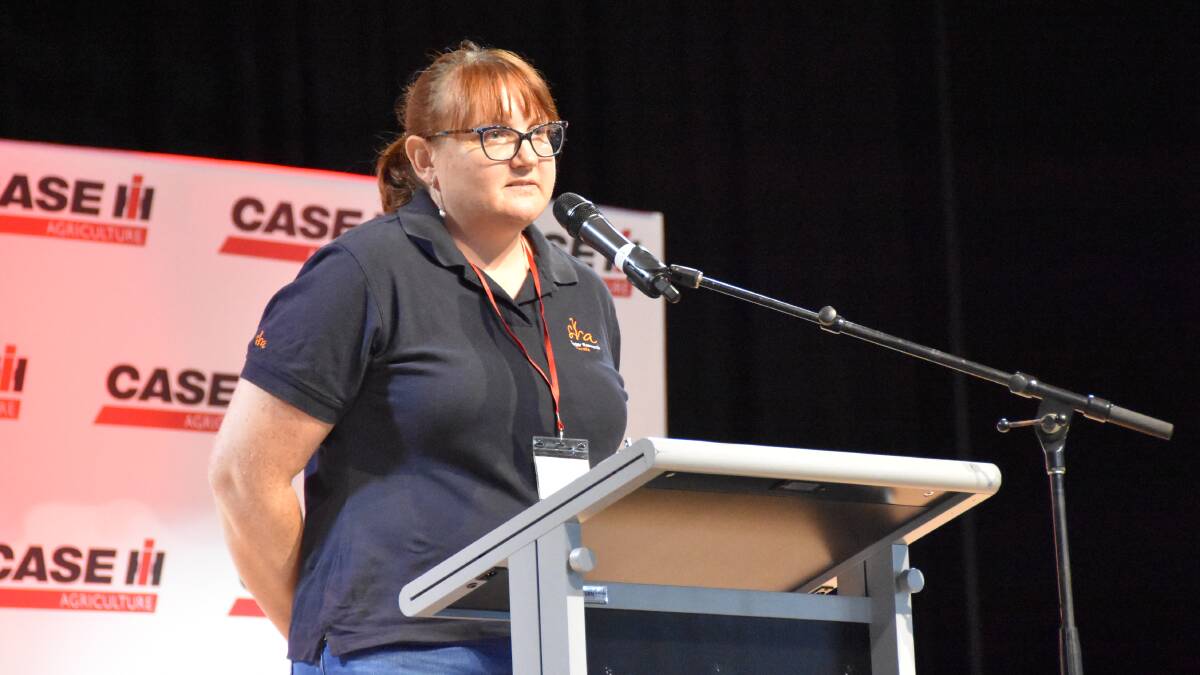 WATCHING: Sugar Research Australia (SRA) molecular plant pathologist, Dr Nicole Thompson, addresses the Case IH Step Up conference in Bundaberg on the topic of pest surveillance in the cane industry. 