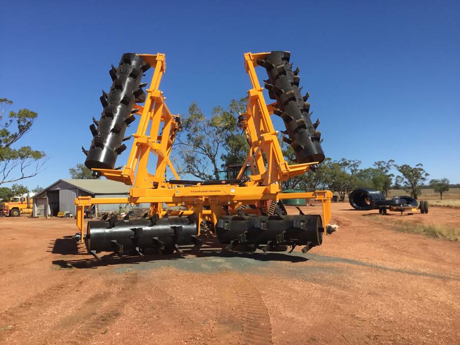 WIDE BENEFITS: The folding ability of Countrywide Industries' Croc Seeder means less hassle when it comes to transportation and manoeuvring between paddocks. 