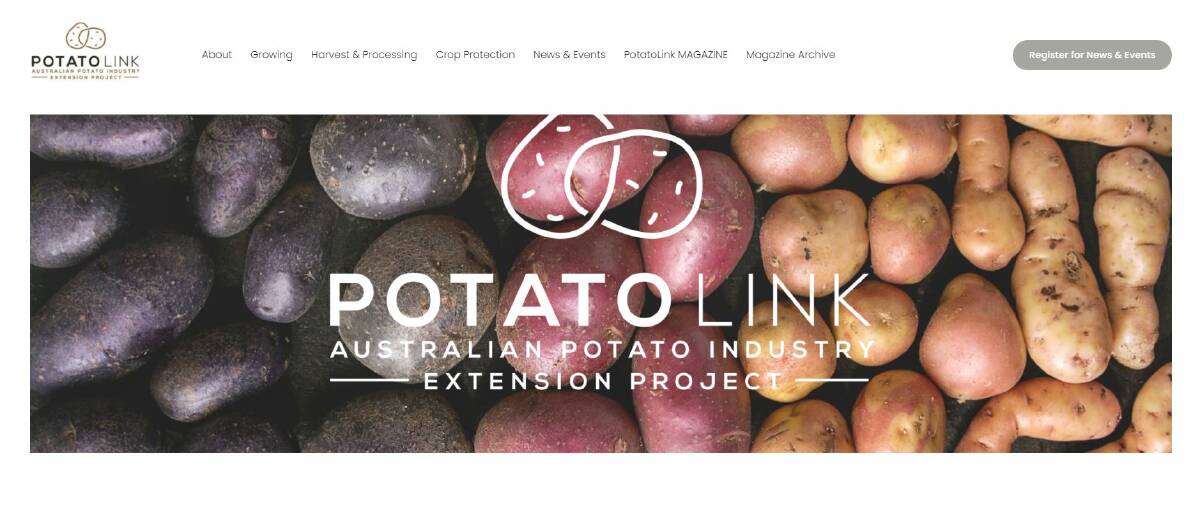 INFO: A screenshot from the new PotatoLink website providing a resource for growers to access updates on extension projects. 