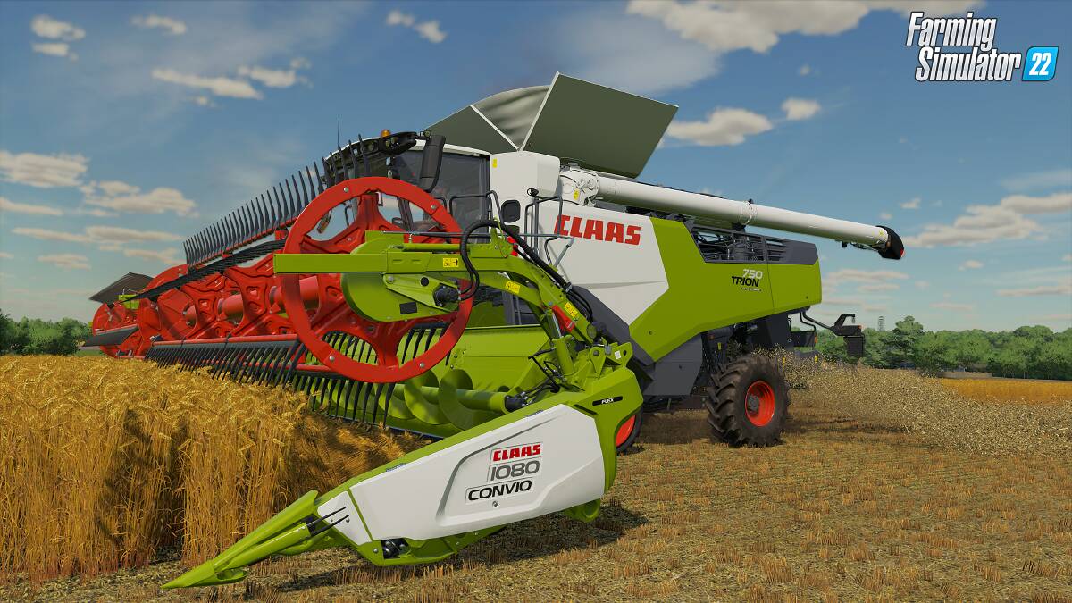 DIGITAL: A screenshot of the Claas Trion 750 Terra Trac which will be available in the video game, Farming Simulator 22 before it is available in real life.