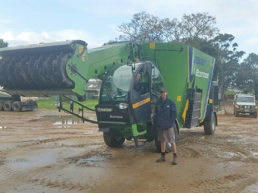 BIG PLUS: Western Australian dairy farmer, Gary Haddon, with his self-propelled Faresin Leader Ecomode which he uses for mixing pasture silage, maize and grain, taking full advantage of the milling cutter out front.