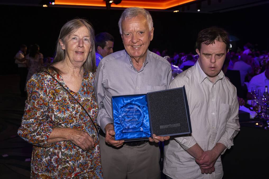 CONTRIBUTION: Citrus Hall of Fame inductee, Robert Lochert, Lochert Bros, Ramco, SA with wife Sandra and son Peter at the industry awards. 