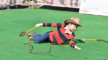 Lawson Milligan, North Maclean demonstrates a lying down whip crack. 