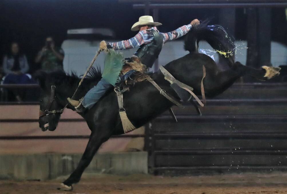 Injune's Tom Webster is aiming for an APRA all around cowboy title. Picture: Barry Richards 